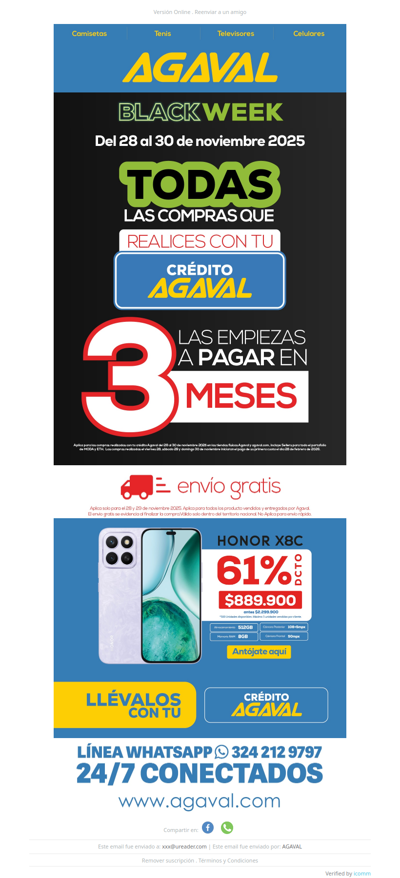 Black Week + Envío Gratis + 3 meses para empezar a pagar