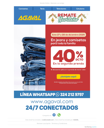 Gran Remate: ¡40% OFF en tu segunda prenda!