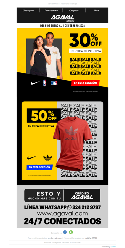 Hasta 50% OFF en ropa deportiva! 🏃‍♂️💨