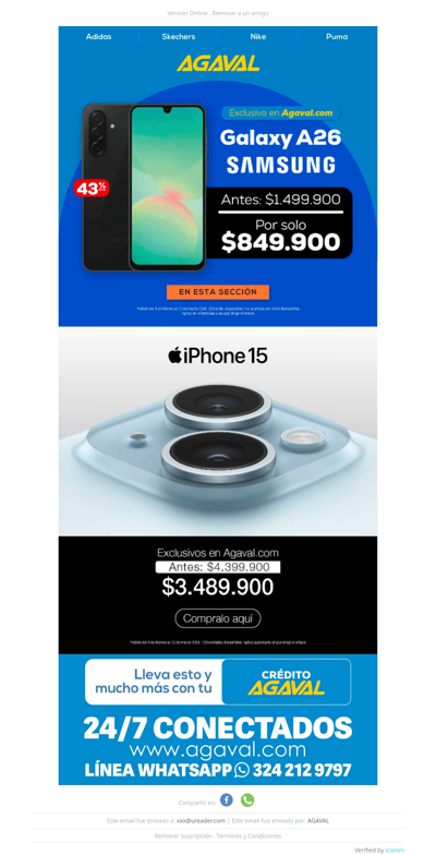 📱 ¡Galaxy A26 a 43% OFF solo en Agaval! 🚀