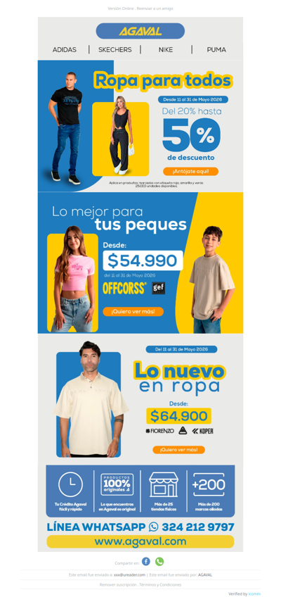 hasta 50% off en ropa 👕👖