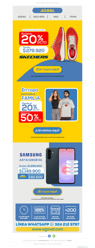 🔥 Ahorra 20% en SKECHERS y hasta 50% en ropa para toda la familia!