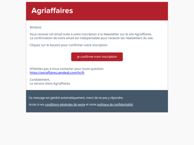 Votre inscription à notre newsletter