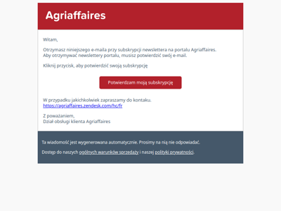 Usługa zapisu na newslettera