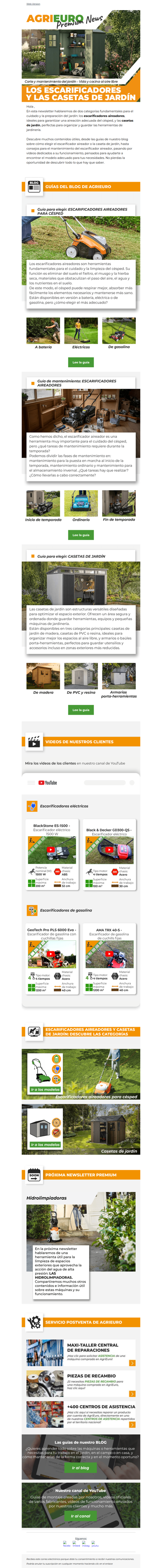 Escarificadores y casetas de jardín: ¡Todo lo que hay que saber!