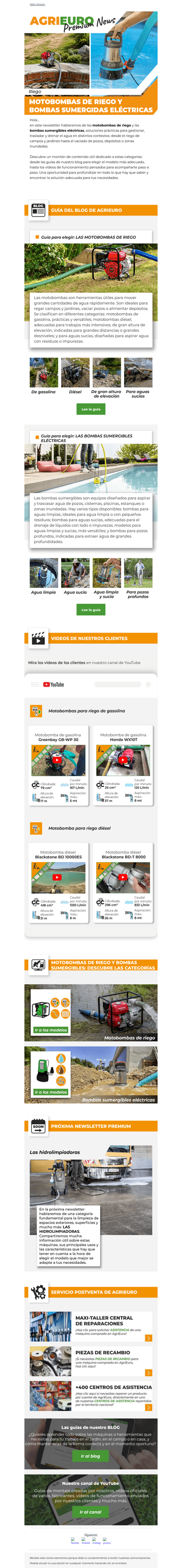 Motobombas de riego y bombas sumergibles: ¡Todo lo que hay que saber!