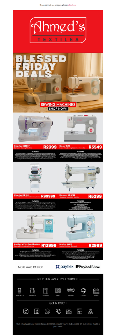 Blessed Friday Deals - Sewing Machines