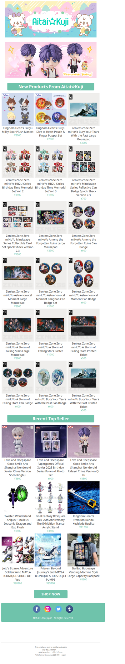 ⭐New Kingdom Hearts Furyu Plush, Zenless Zone Zero Merch, and more!