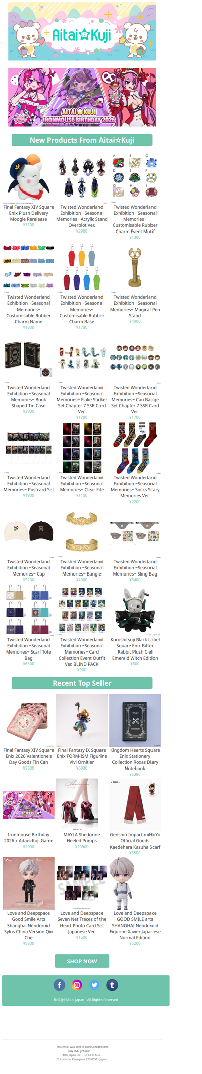 ⭐New Final Fantasy XIV Delivery Moogle Plush, Twisted Wonderland Goods, and more!