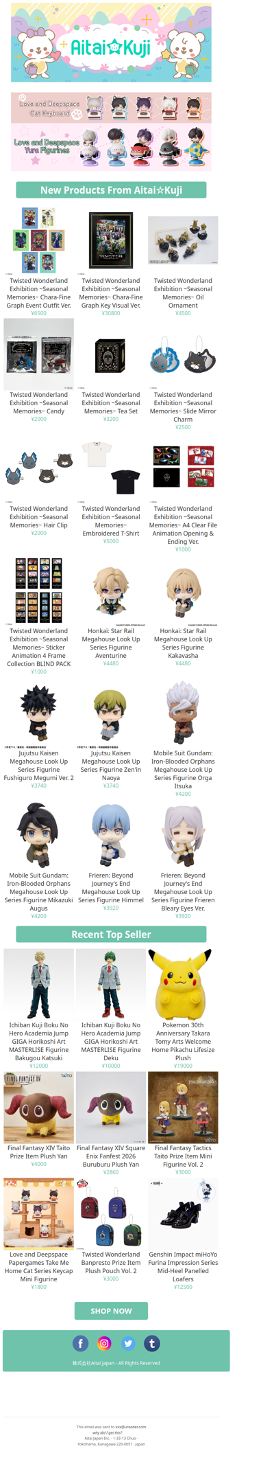 ⭐New Twisted Wonderland Exhibition Goods, Honkai Star Rail Figurines, and more!