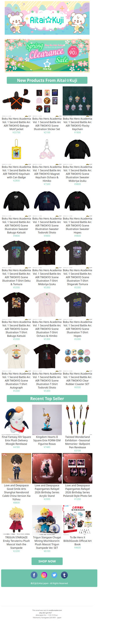 ⭐New My Hero Academia AIR TWOKYO Apparel and more!