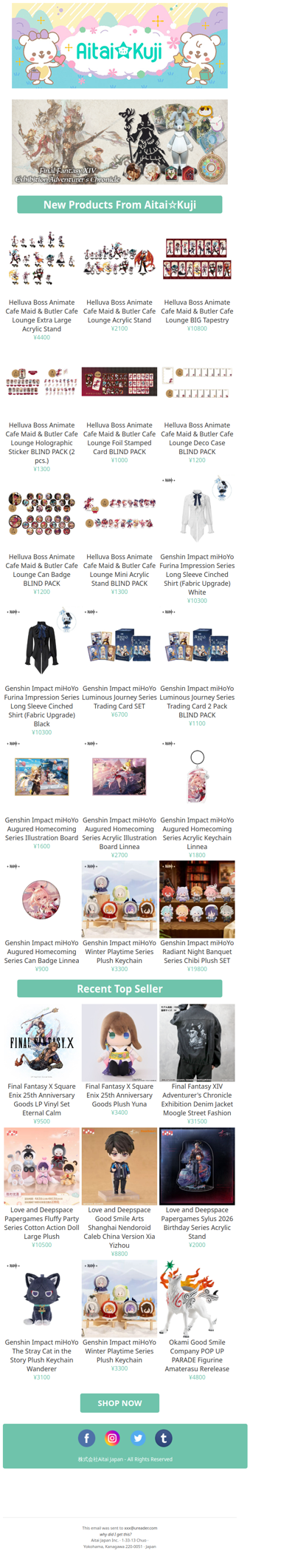 ⭐New Helluva Boss Maid & Butler Cafe Goods, Genshin Impact Items, and more!