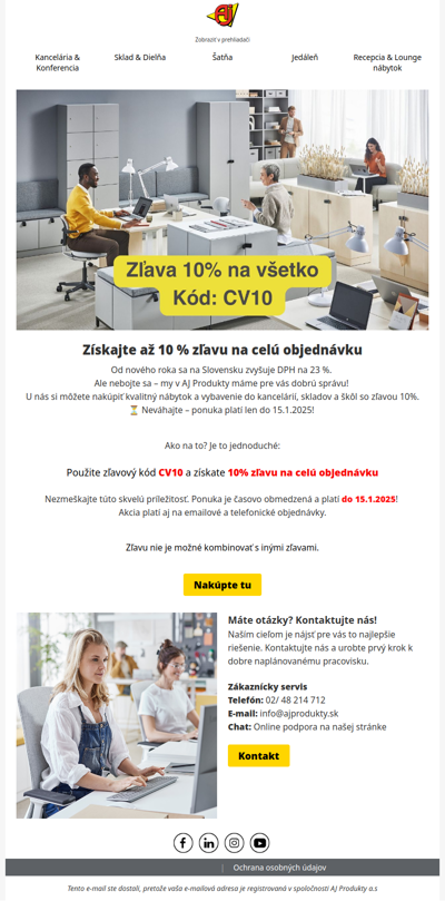 DPH rastie, ale u nás klesajú ceny! Využite 10 % zľavu ešte dnes!