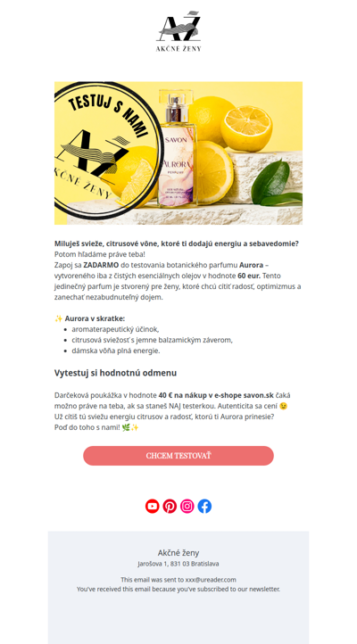 Testuj parfum od SAVON