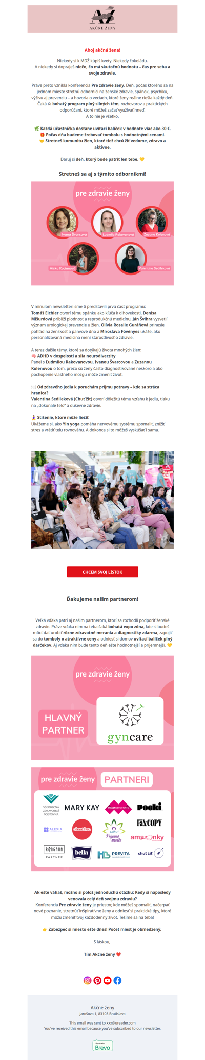 💛 Už o týždeň: Daruj si k MDŽ deň pre svoje zdravie (lístky sa míňajú)