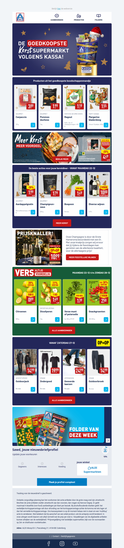 Kassa bewijst: goedkoopste kerstboodschappen doe je bij ALDI!