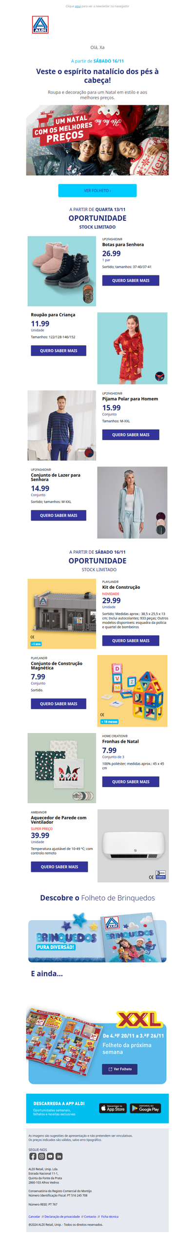 Xa, têxteis de Natal a partir de 2.99! 🦌❄️​