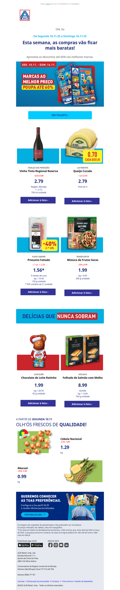 Xa, e se esta semana poupares até 60%? 🤑