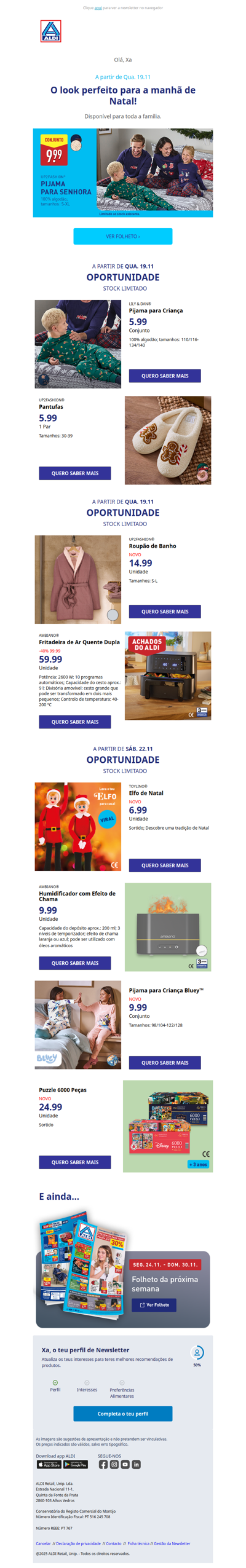 Xa, Pijamas de Natal desde 5.99 🌟