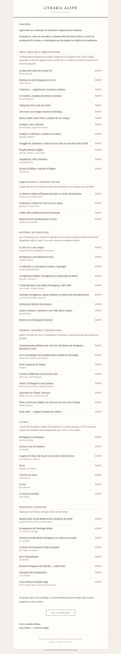 Selecção de Setembro