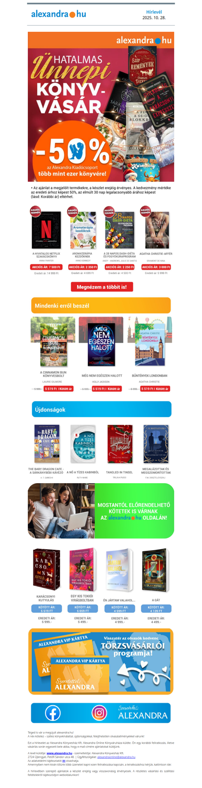 🎄 Hatalmas ünnepi könyvvásár – több mint 1000 könyv 50% kedvezménnyel!