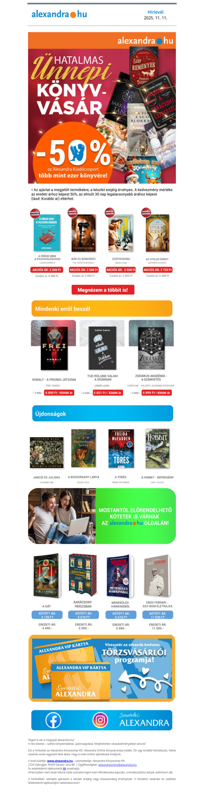 ✨Tedd varázslatossá az ünnepi várakozást – könyvek 50% kedvezménnyel!📚🎁