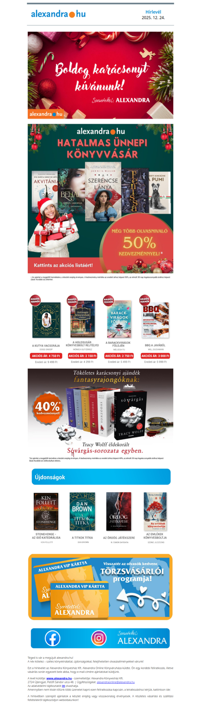 Boldog karácsonyt kíván mindenkinek az Alexandra.hu!🎄💝