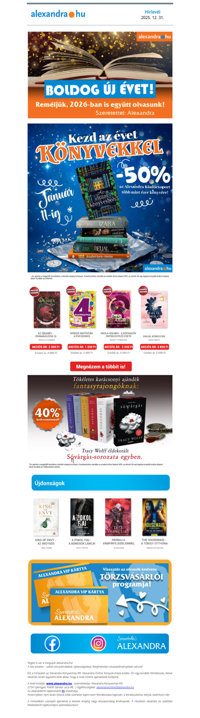 🎉Boldog új évet kíván mindenkinek az Alexandra.hu! 💝