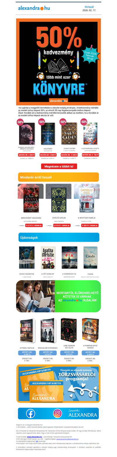 50% kedvezmény több mint 1000 könyvre 🤩📚