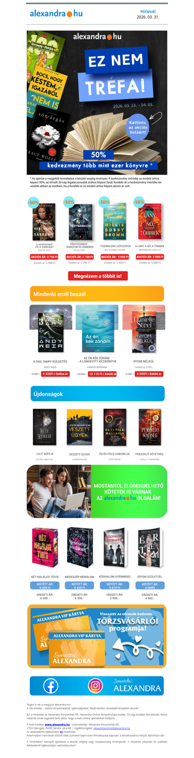 🤩 50% kedvezmény több mint ezer könyvre!💥