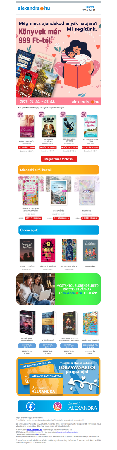 Anyák napi könyvek már 999 Ft-tól 🎀📚