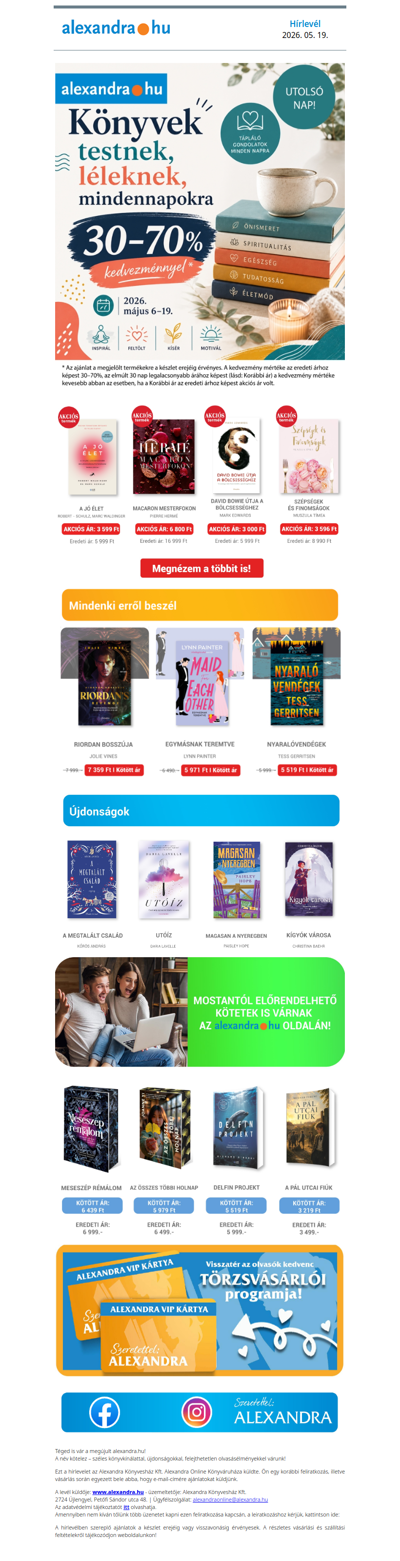 Utolsó napok! Életmód- és szakácskönyvek 30–70% kedvezménnyel 🍃📚