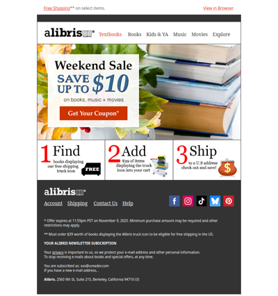 Weekend Sale | Up to $10 off