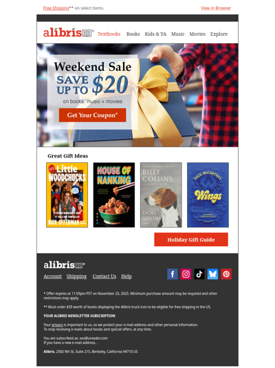 Pre-Holiday Sale | Up to $20 off this weekend