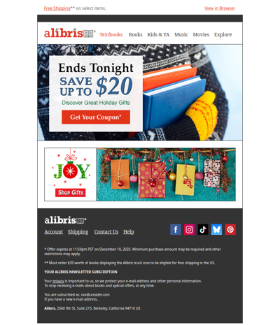 Sale ends at midnight | Save up to $20