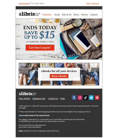 Sale Ends Today | Save up to $15