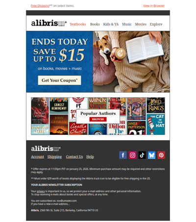 Sale ends tonight | Save up to $15