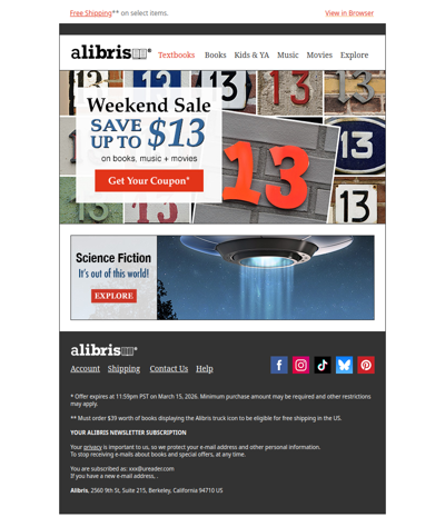 You're in Luck: Take $13 off all weekend