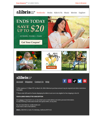 Sale ends today | Save up to $20