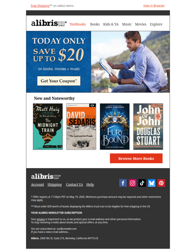 Today Only | Save up to $20