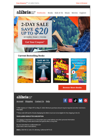 Starts Today | Save up to $20 for 2 Days Only