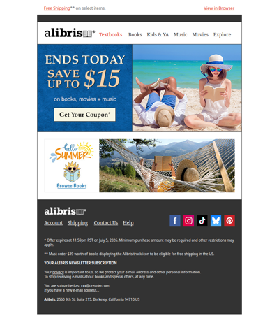 Don't miss out on your $15 Coupon