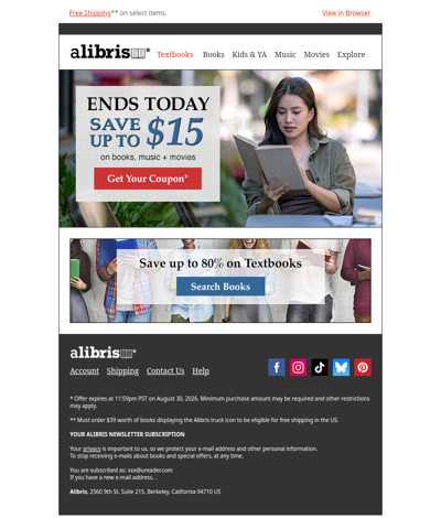 Final hours to use your $15 Coupon