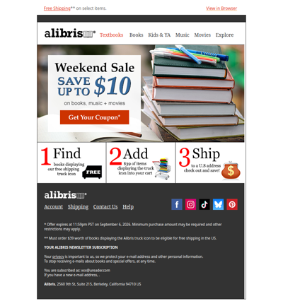 Labor Day Weekend Sale | Up to $10 Off