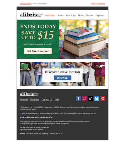 Last day to use your $15 Coupon