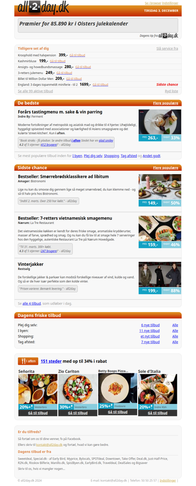 Tirsdagens deals + vind i julekalender