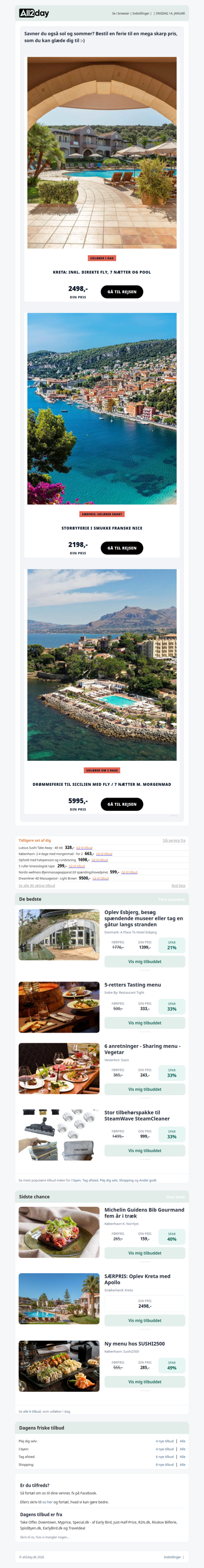 Onsdagens deals + Billig solferie i år?