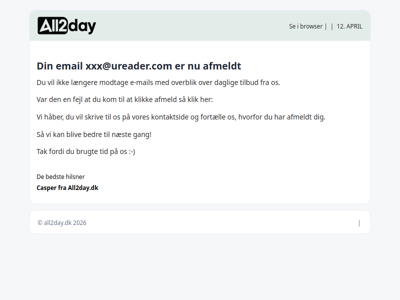 Din afmelding af All2day.dk er registreret