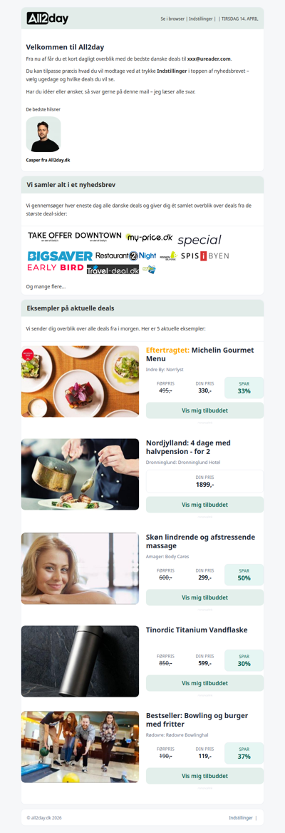Din tilmelding til All2day er blevet aktiveret