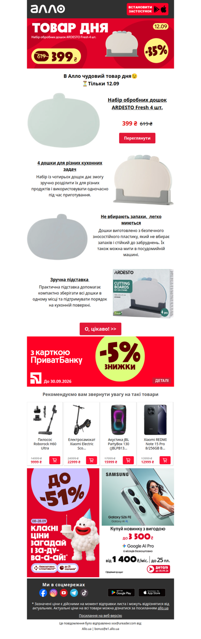 Товар дня: Набір обробних дошок ARDESTO Fresh 4 шт. за 399 ₴